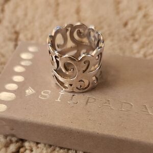 Silpada Intricate Silver Filigree Ring size 6